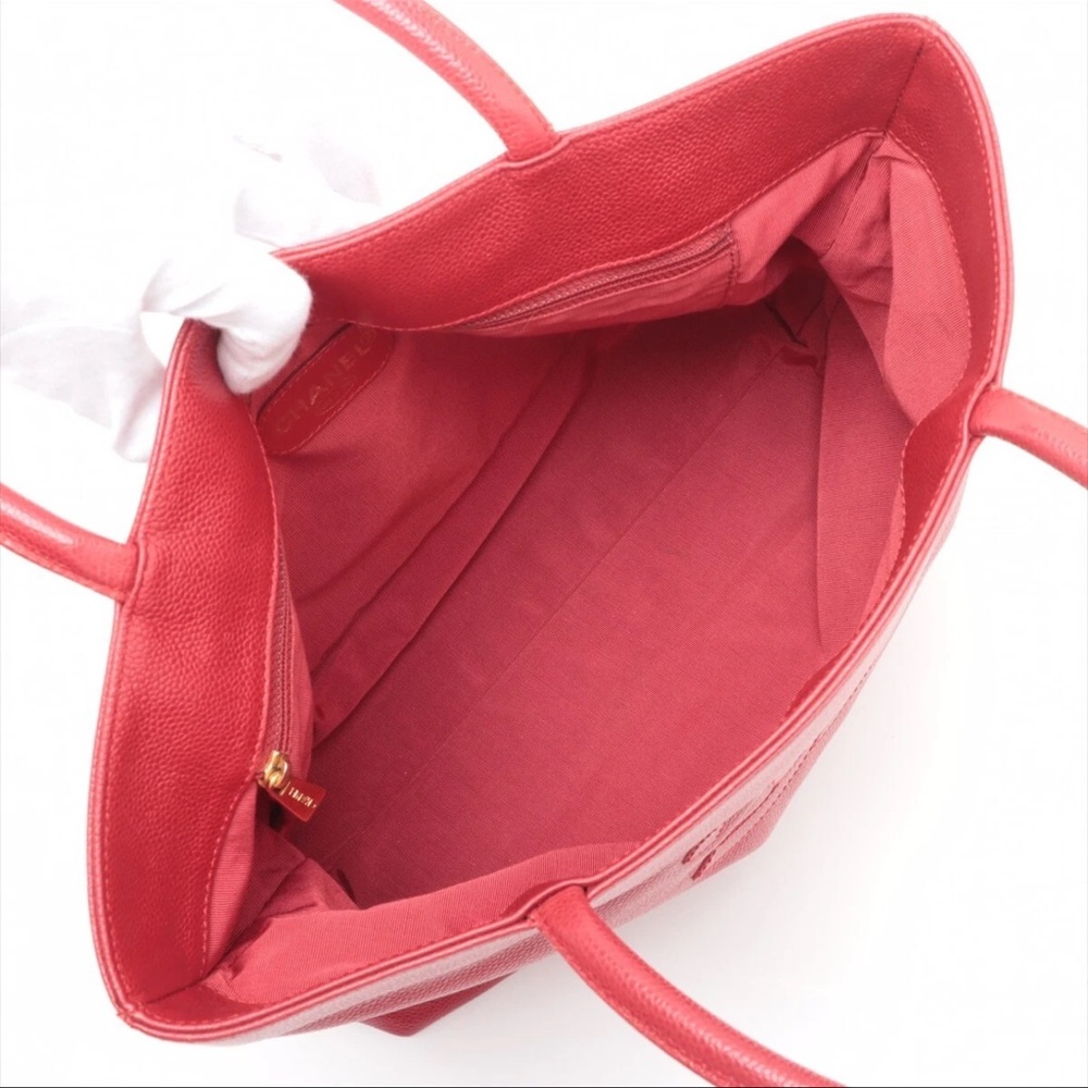 CHANEL Caviar Red Tote Bag - Picture 7 of 14